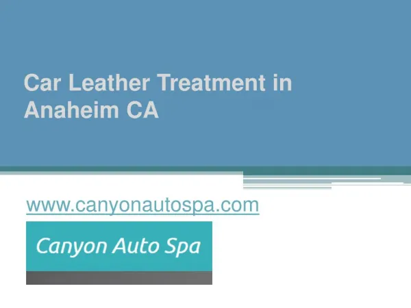Car Leather Treatment in Anaheim CA - www.canyonautospa.com