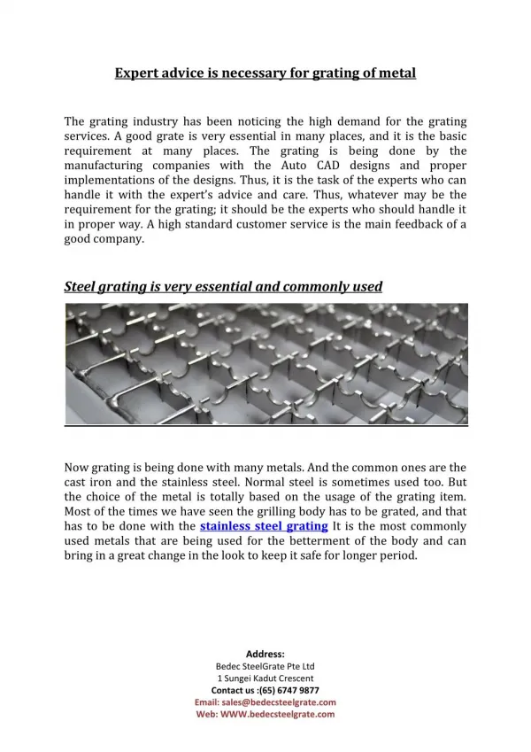 stainless steel grating