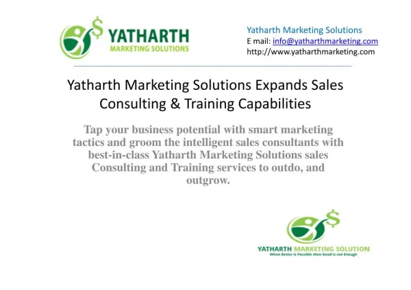 Yatharth Marketing Solutions Expands Sales Consulting & Training Capabilities