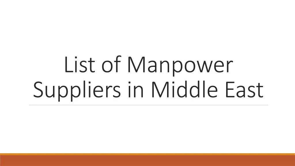 list of manpower suppliers in middle east