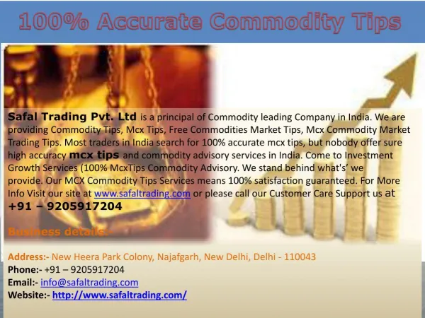 100% Accurate Commodity Tips