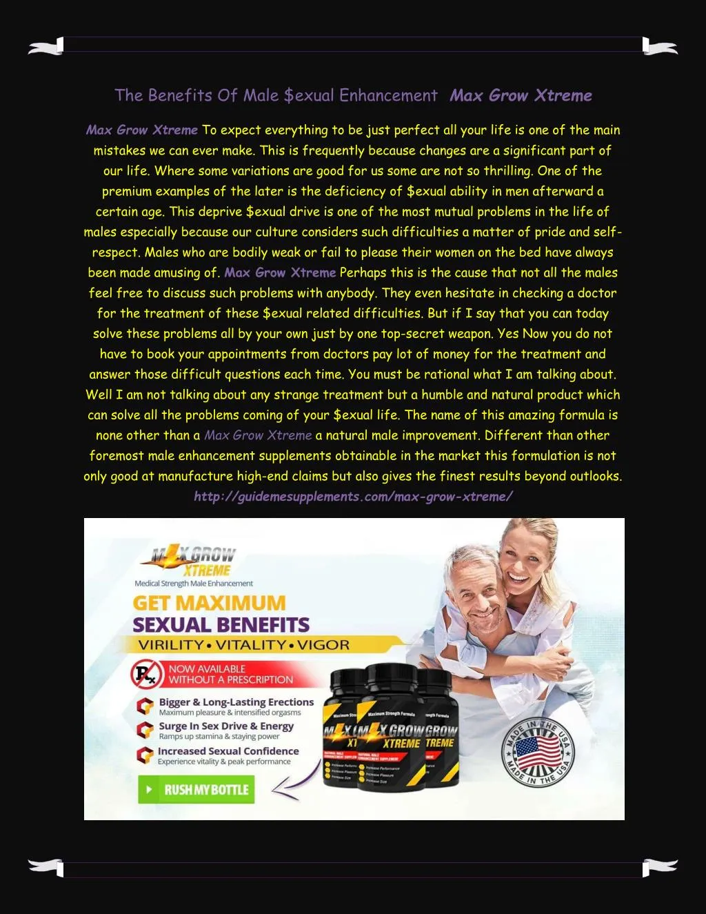 the benefits of male exual enhancement max grow