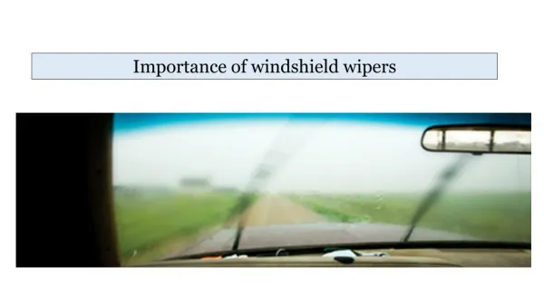 Importance of windshield wipers