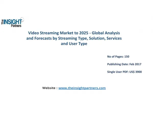 Video Streaming Market Trends, Business Strategies and Opportunities 2025 |The Insight Partners