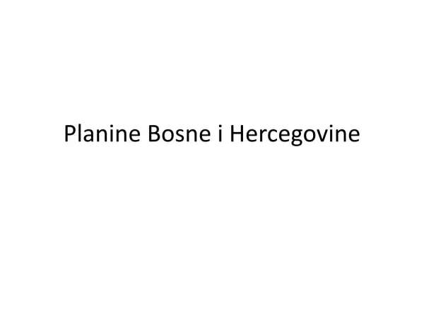 Planine BiH-ucrtavanje u slijepu kartu