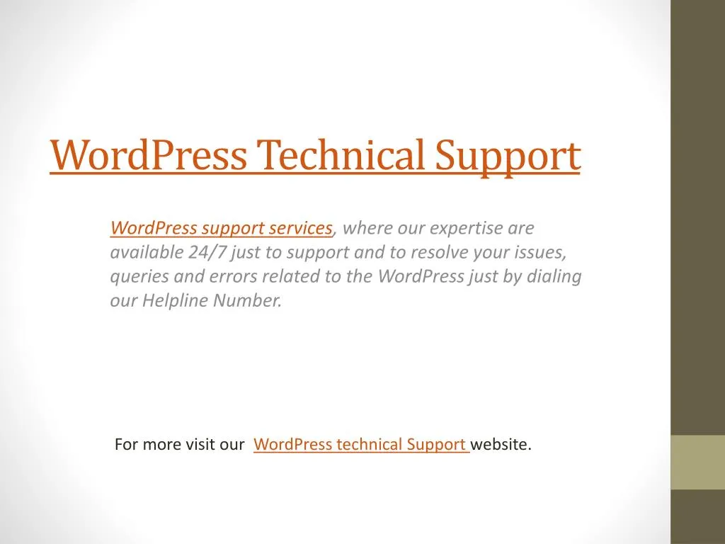 wordpress technical support