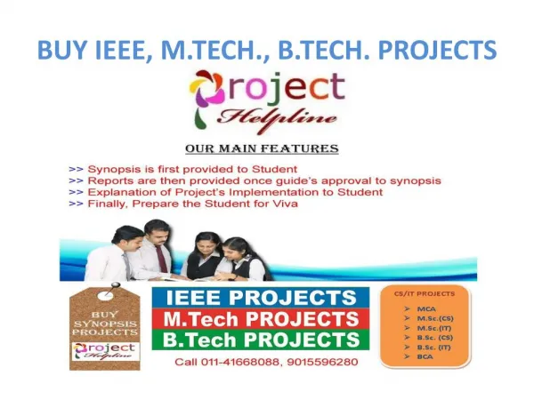 BUY IEEE, M.TECH., B.TECH. PROJECTS