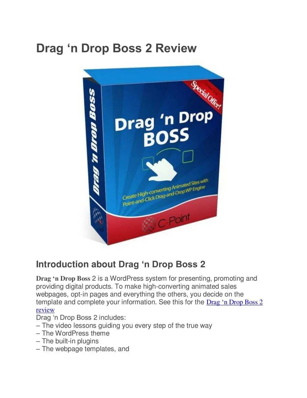 drag n drop boss 2 review