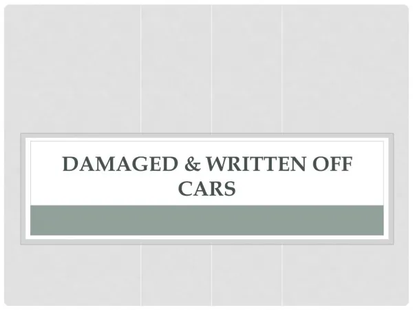 Damaged & Written Off Cars