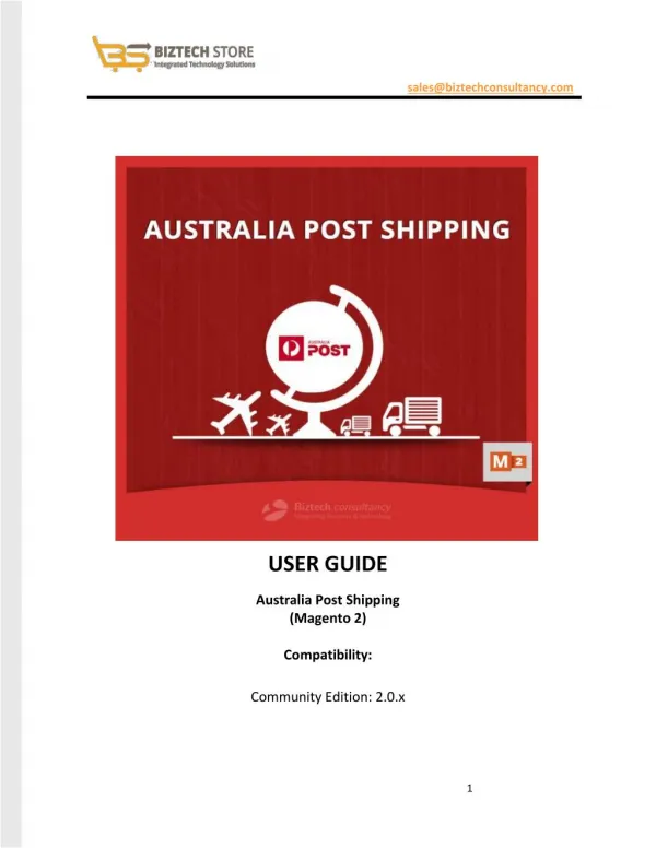 Magento 2 Australia Post Shipping Extension