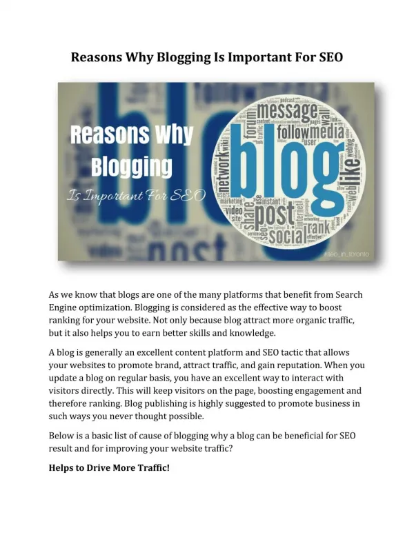 Reasons Why Blogging Is Important For SEO