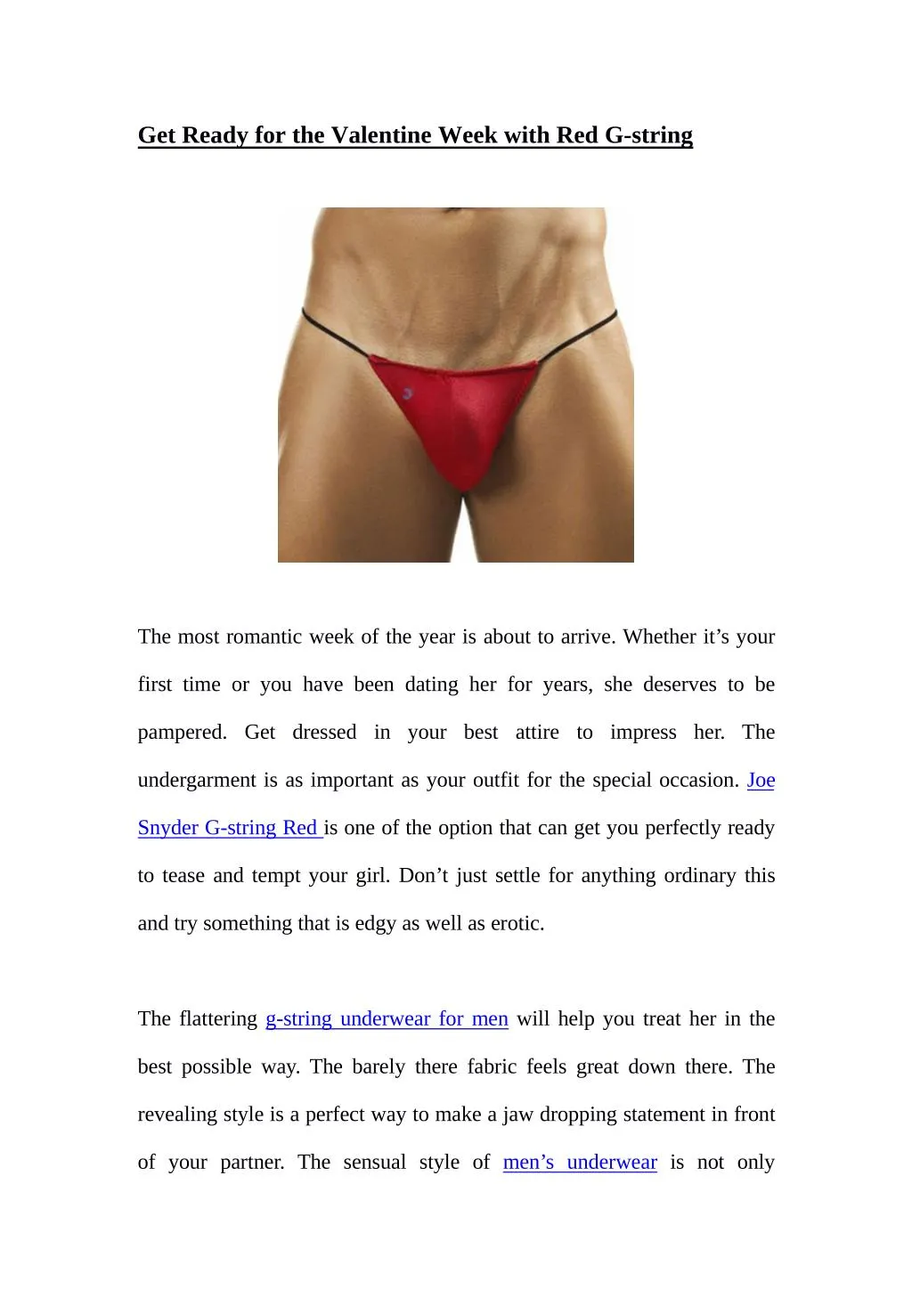 get ready for the valentine week with red g string