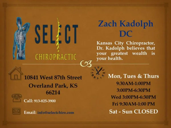 Zach Kadolph DC - Kansas City Chiropractor