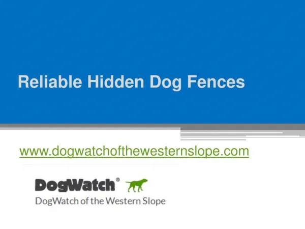 Reliable Hidden Dog Fences - www.dogwatchofthewesternslope.com
