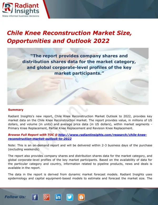 Chile Knee Reconstruction Market Share, Trends and Forecasts 2022