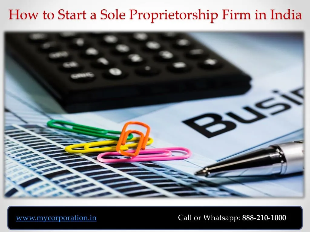 how to start a sole proprietorship firm in india