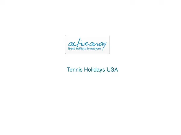 Tennis Holidays United States