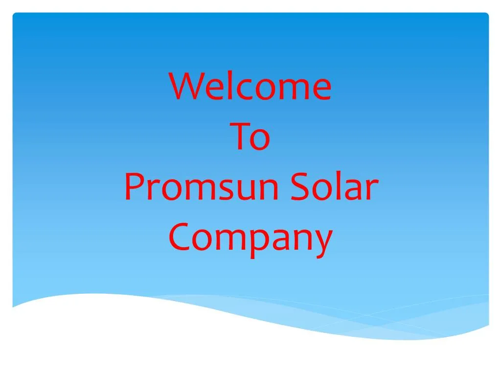 welcome to promsun solar company