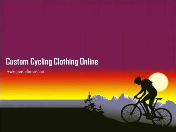 Ordering Custom Cycling and Motocross Clothing Online