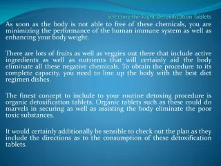 Selecting the Right Detoxification Tablets - slide 1