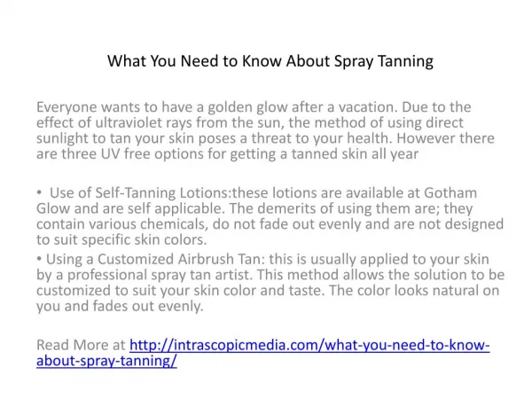 What You Need to Know About Spray Tanning