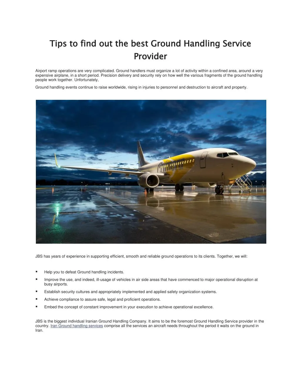 tips to find out the best ground handling service