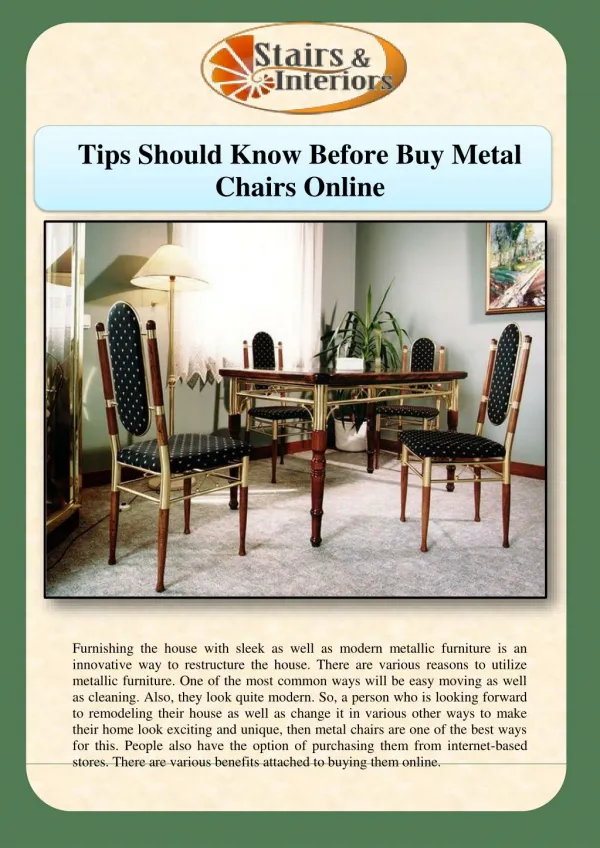 Tips Should Know Before Buy Metal Chairs Online