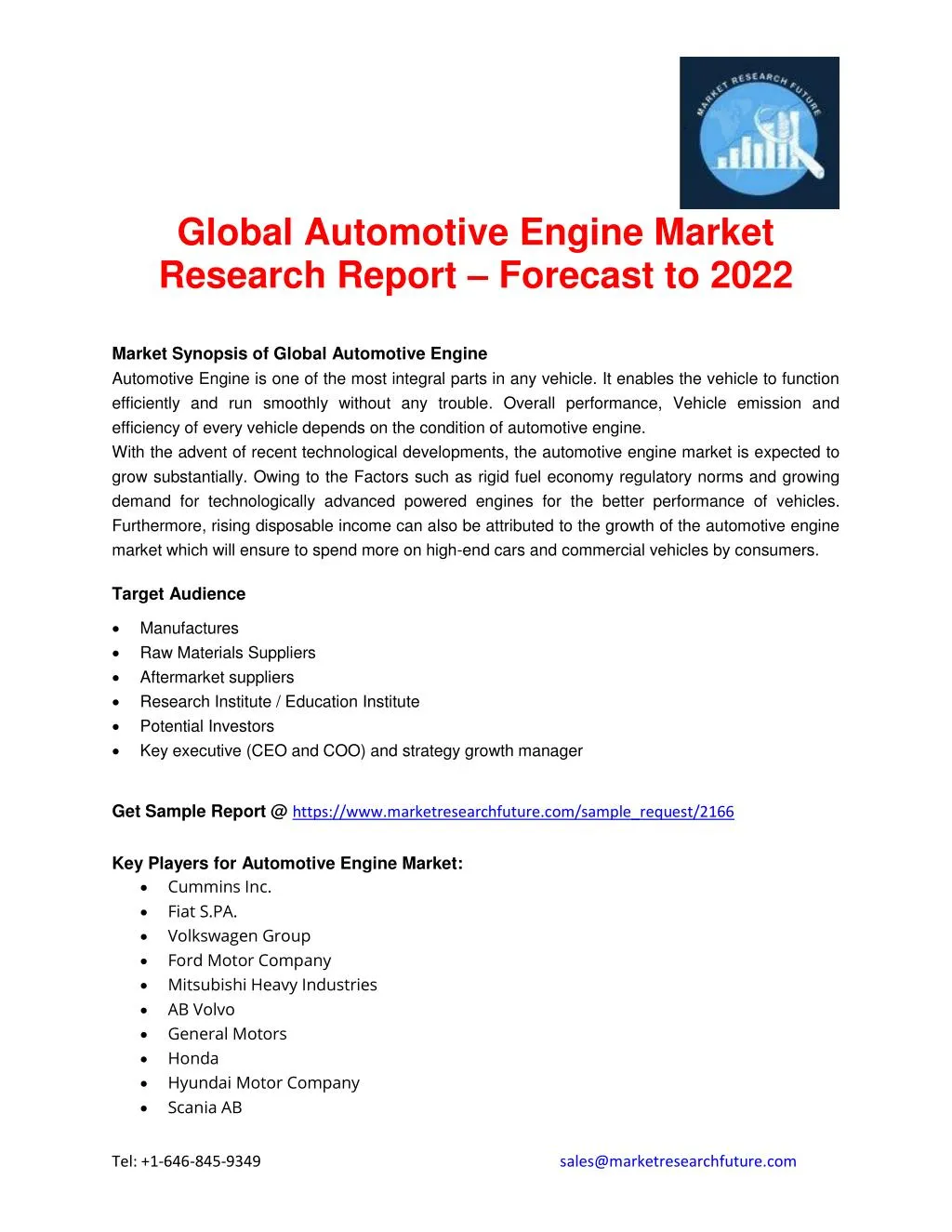 global automotive engine market research report