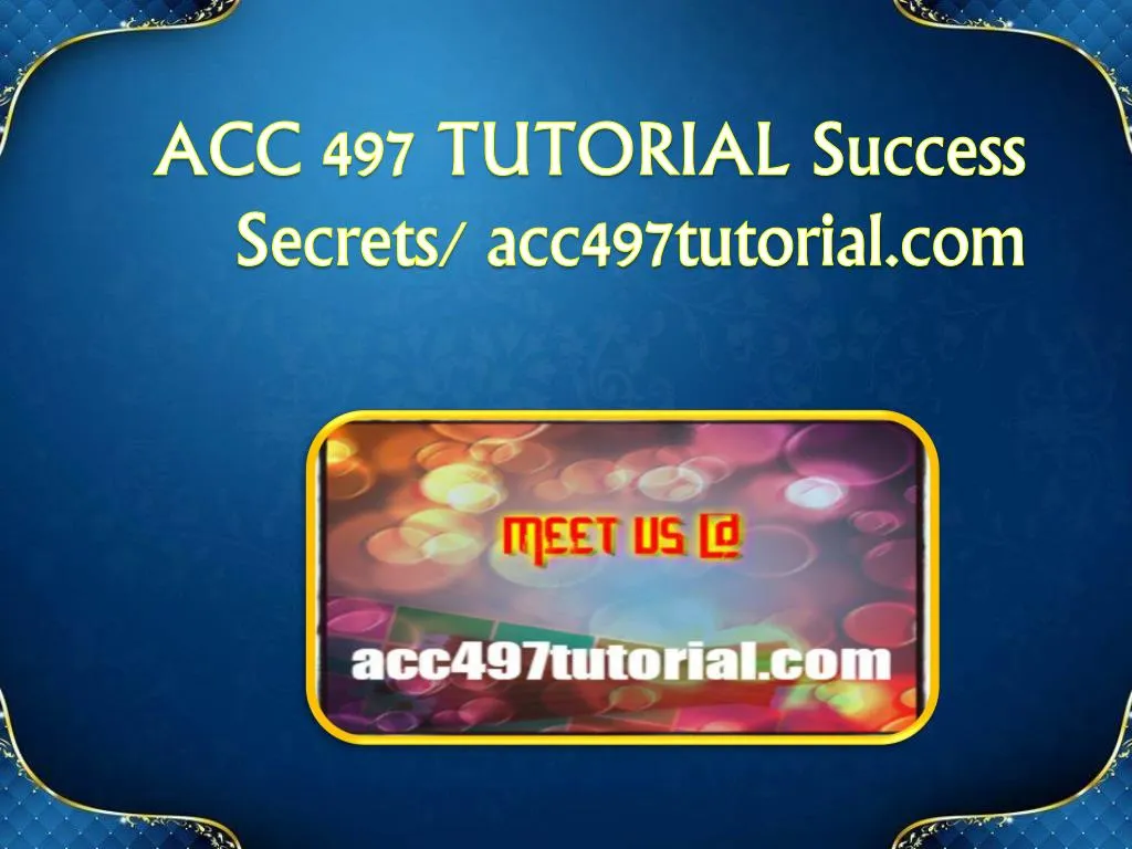 acc 497 tutorial success s ecrets acc497tutorial