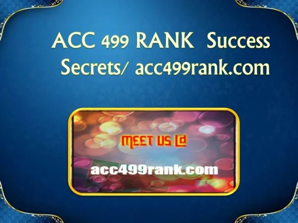 ACC 499 RANK Success Secrets/ acc499rank.com