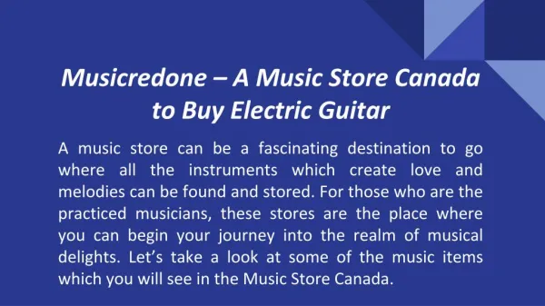 Musicredone – A Music Store Canada to Buy Electric Guitar