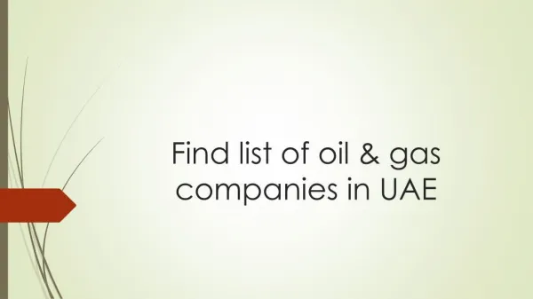 Find list of oil & gas companies in uae