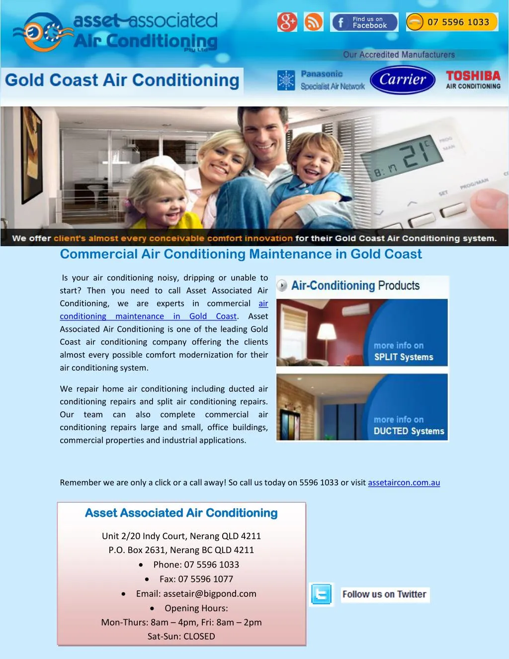 commercial air conditioning maintenance in gold