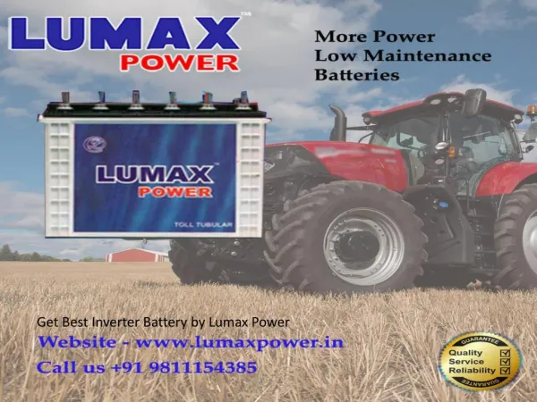 Get Best Inverter Battery by Lumax Power - 9811154385