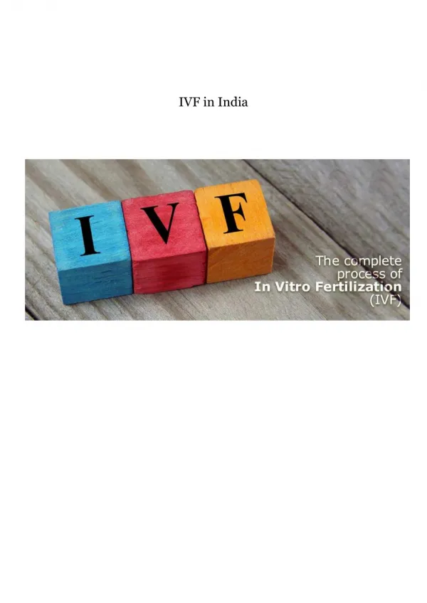 IVF in India