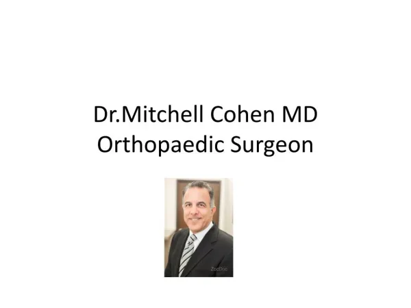 Mitchell Cohen MD Orthopedics