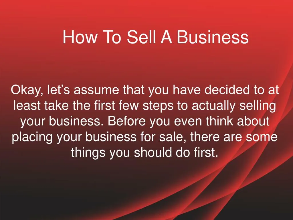 how to sell a business