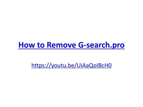 How to Remove G-search.pro