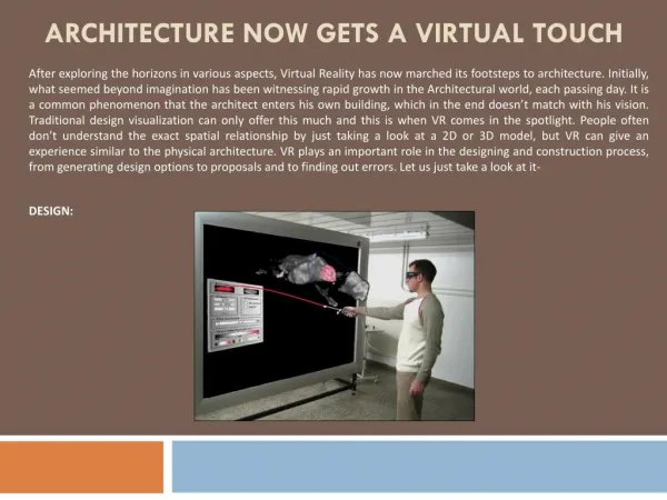 Architecture Now Gets A Virtual Touch
