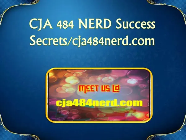 CJA 484 NERD Success Secrets/cja484nerd.com