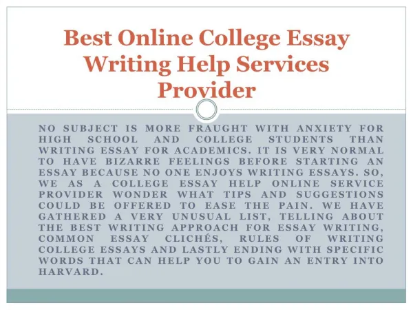 College Essay Help - Get Online College Essay Writing Service in UK - USA & Australia