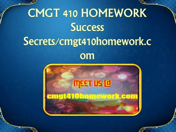 CMGT 410 HOMEWORK Success Secrets/cmgt410homework.com