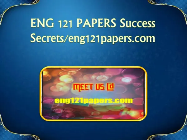 ENG 121 PAPERS Success Secrets/eng121papers.com