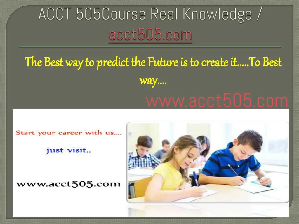acct 505course real knowledge acct505 com