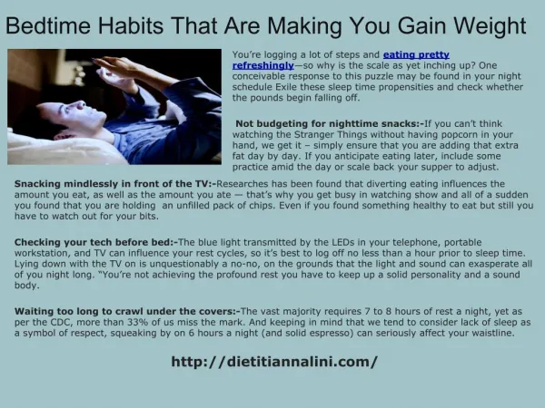 5 Bedtime Habits That Are Making You Gain Weight