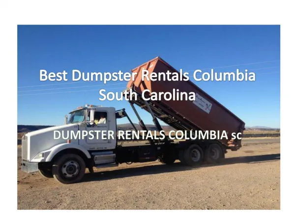 Best Dumpster Rentals in Columbia South Carolina