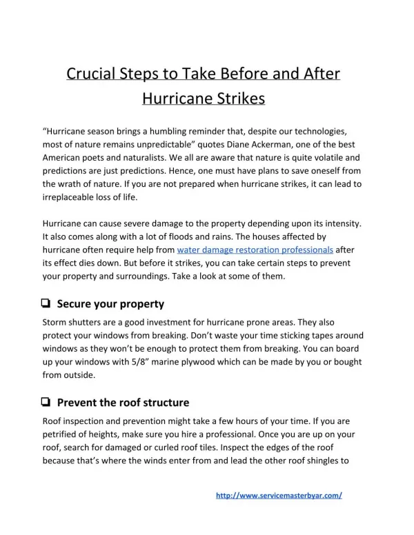 Crucial Steps to Take Before and After Hurricane Strikes
