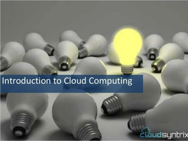 Introduction to Cloud Computing