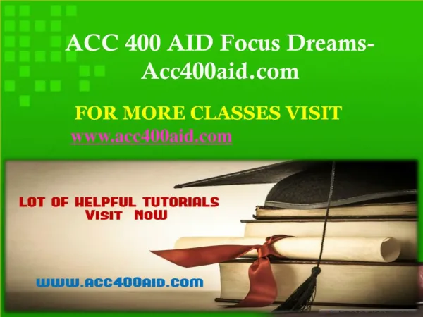 ACC 400 AID Focus Dreams-Acc400aid.com