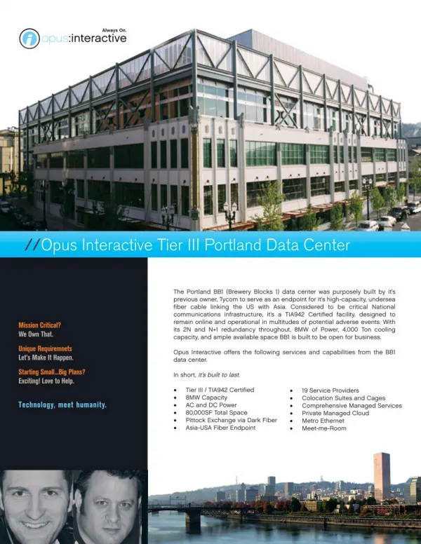Portland Data Center | Opus Intractive